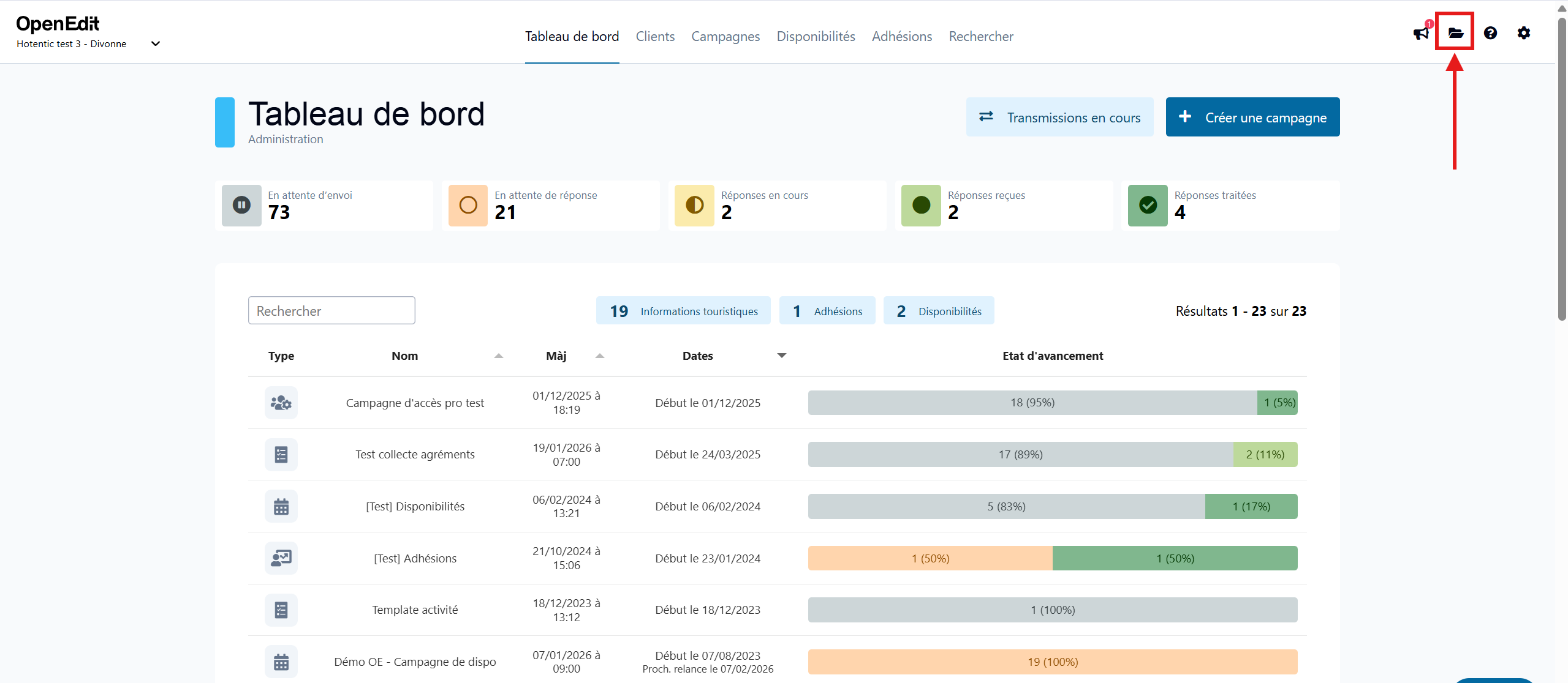 Accéder à la gestion des documents